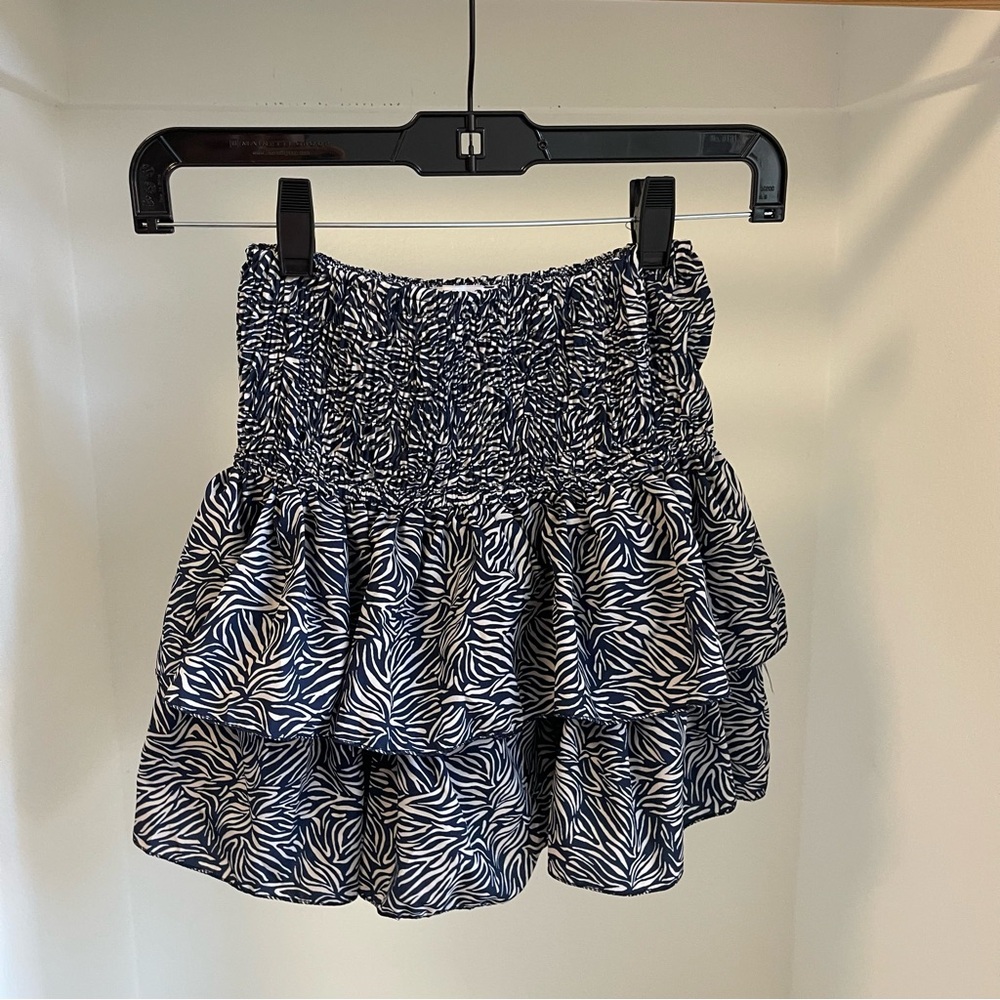 Zebra Animal Print Ruffled Skirt